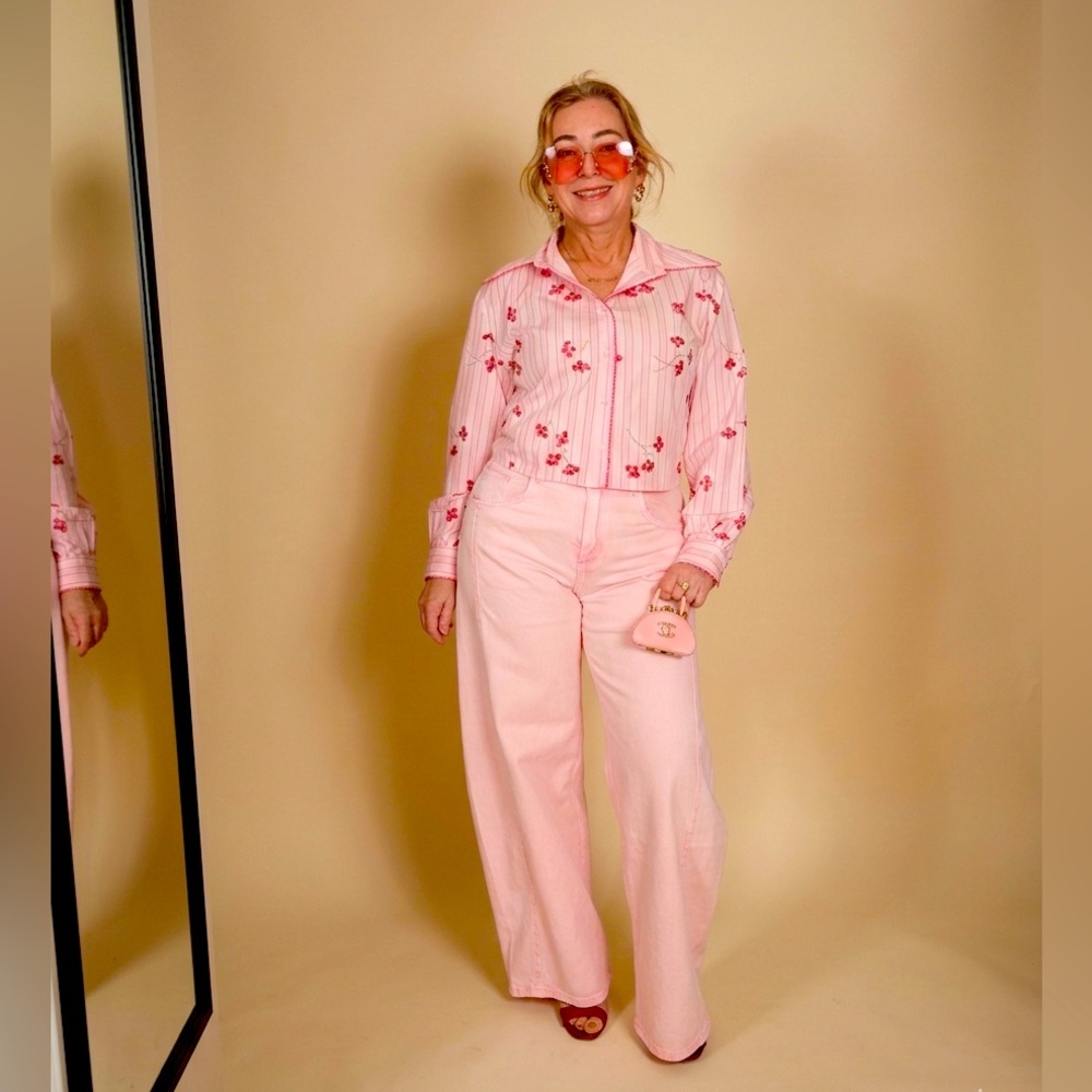 Jeans barrel pink